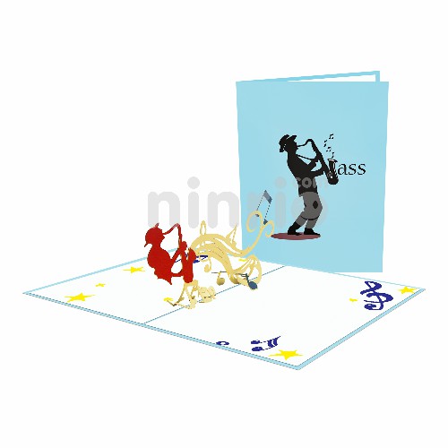 Jazz Card– Music 3D Popup CardThiệp nhạc Jazz- Thiệp âm nhạc 3D