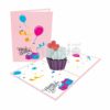 Thiệp Bánh cupcake trái tim – Thiệp pop up sinh nhật