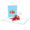 Ninrio 3D Popup Card - Christmas Train Card – Christmas 3D Popup Card Train Noel Card – Christmas 3D Popup Card