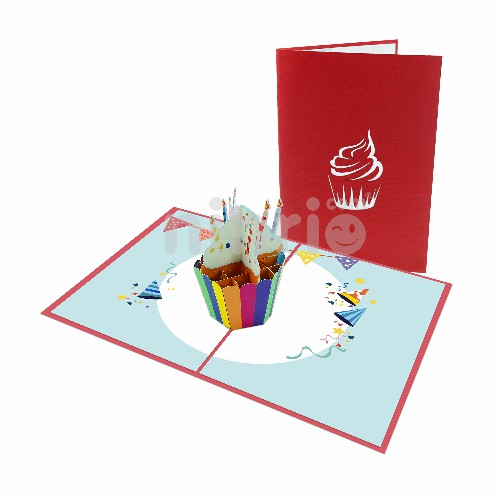 Thiệp 3D sinh nhật – Thiệp miếng bánh sinh nhật