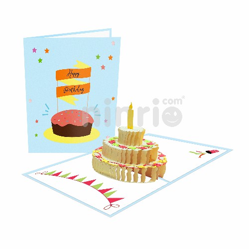Thiệp Bánh sinh nhật 3D - Thiệp sinh nhật pop up - Pop Up Card Ninrio