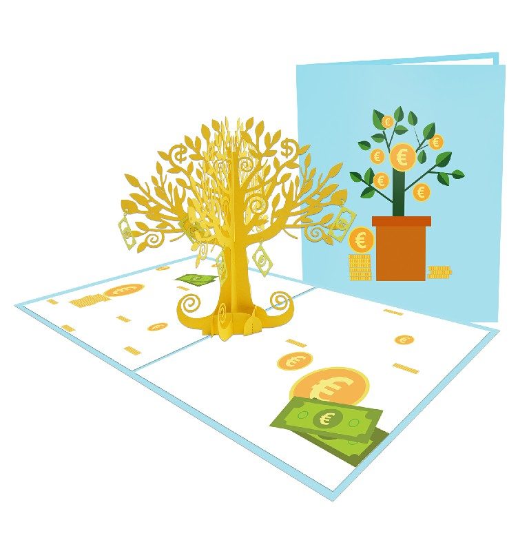 Money Tree Card – Congratulation 3D Popup Card Tree 3D Card - New Year Card