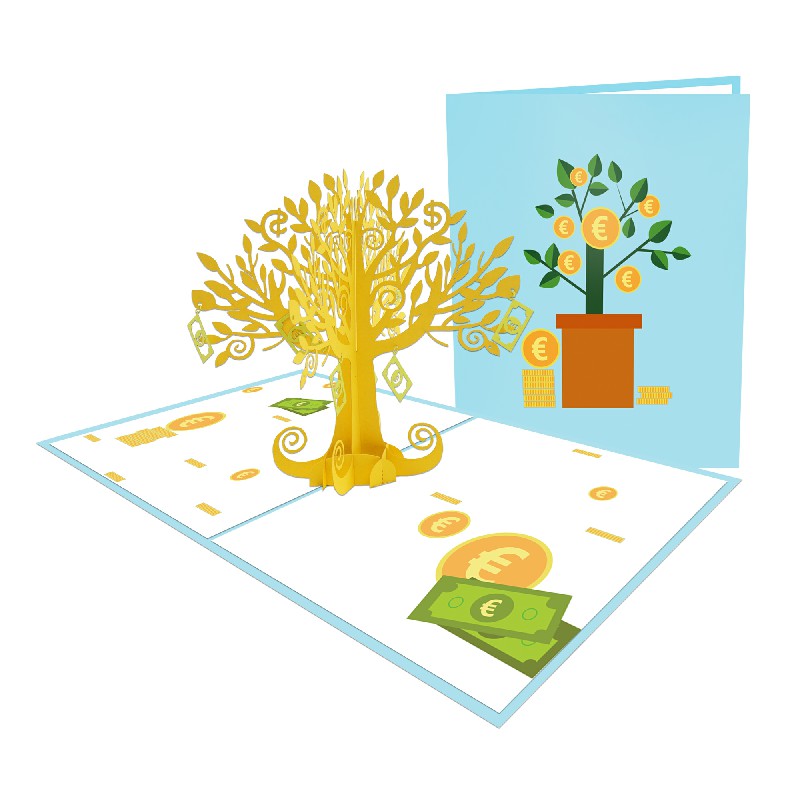 Money Tree Card – Congratulation 3D Popup Card Tree 3D Card - New Year Card