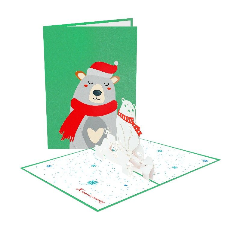 Christmas Bear Card – Christmas 3D Card