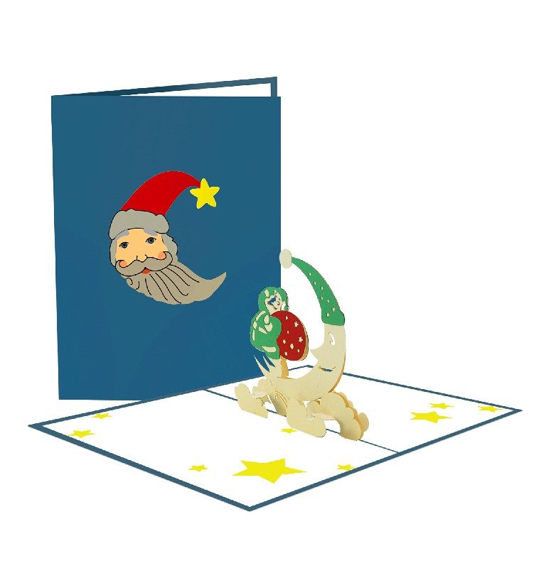Santa and Moon Card Santa and Moon Card - Christmas 3D popup Card
