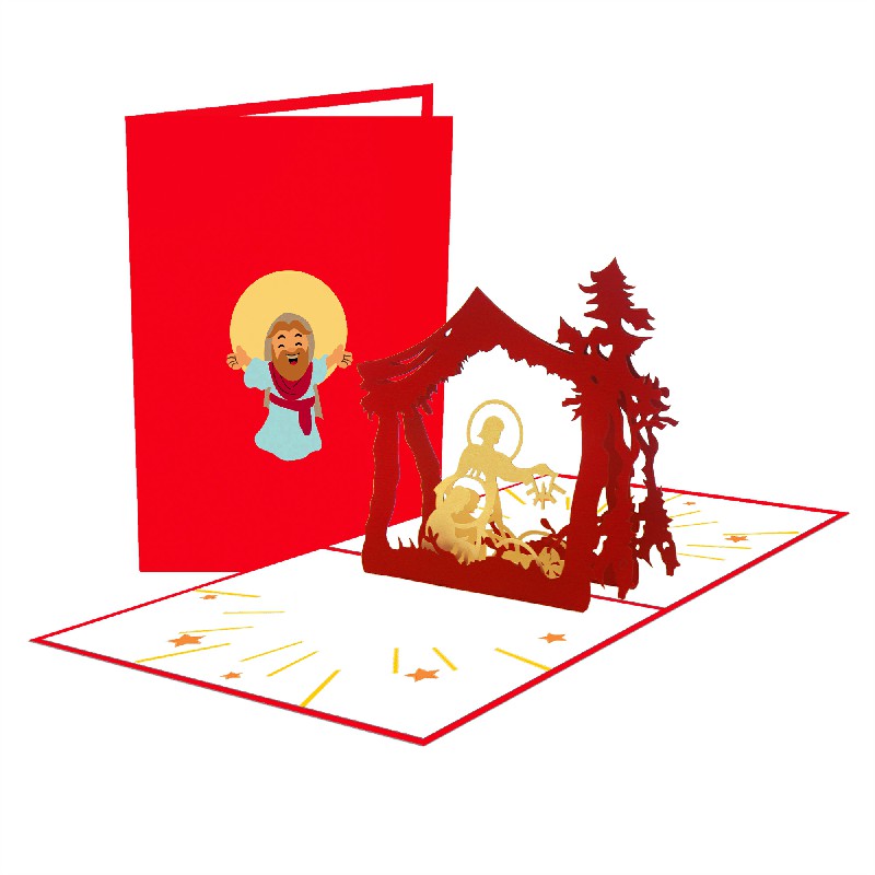 Birth of God Card Birth of God 3D Card - Christmas 3D Popup Card