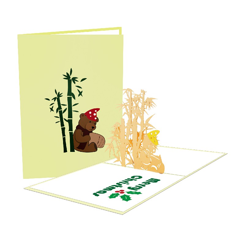 Bear Bamboo Card – Christmas Bear Card