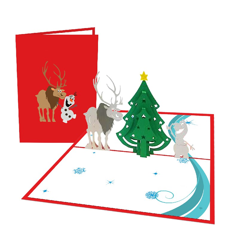 Snowman And Reindeer Card