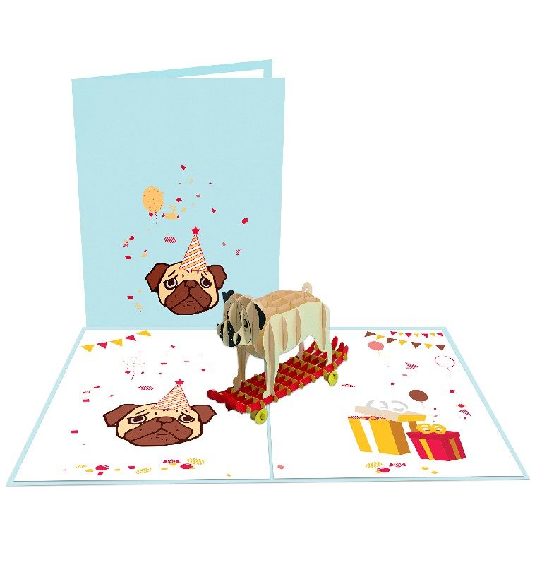 Dog Patin Card Dog 3D Card - Animal Card