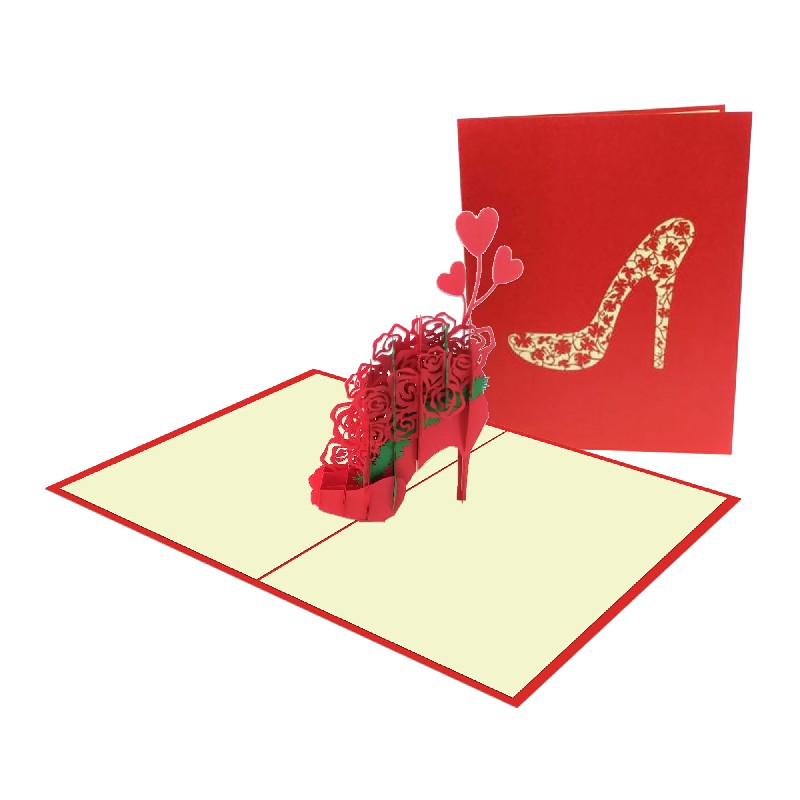 Court Shoes and Rose Card – Flower 3D Card