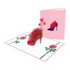 Court Shoes and Rose Card – Flower 3D Card Red Rose Card – Flower 3D Popup Card