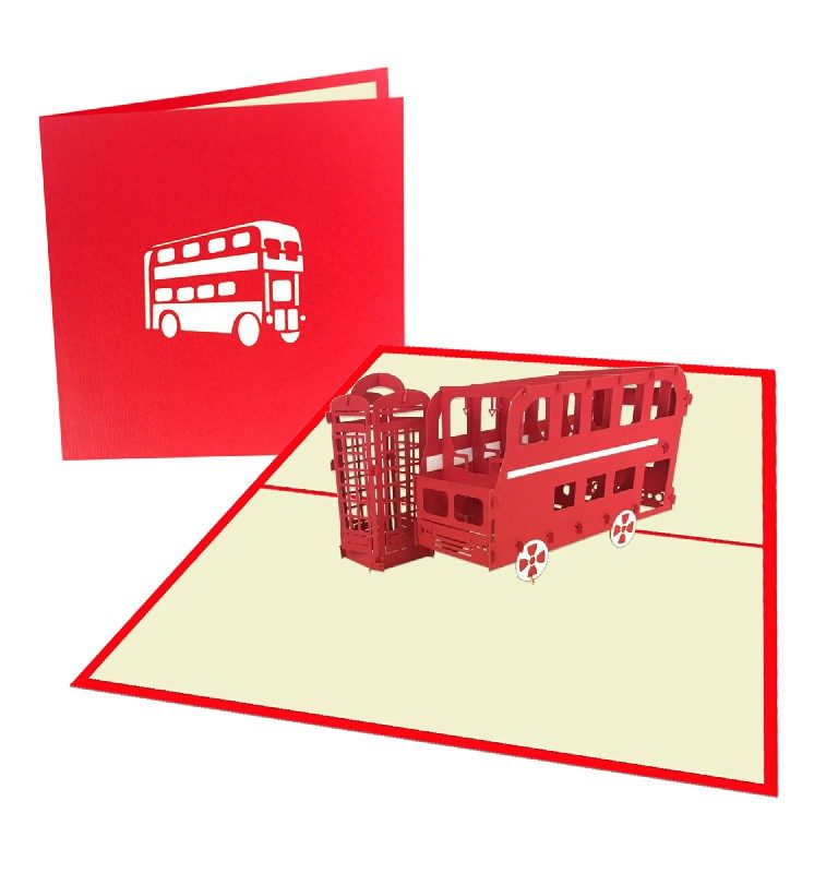 Double-decker Bus 3D Card