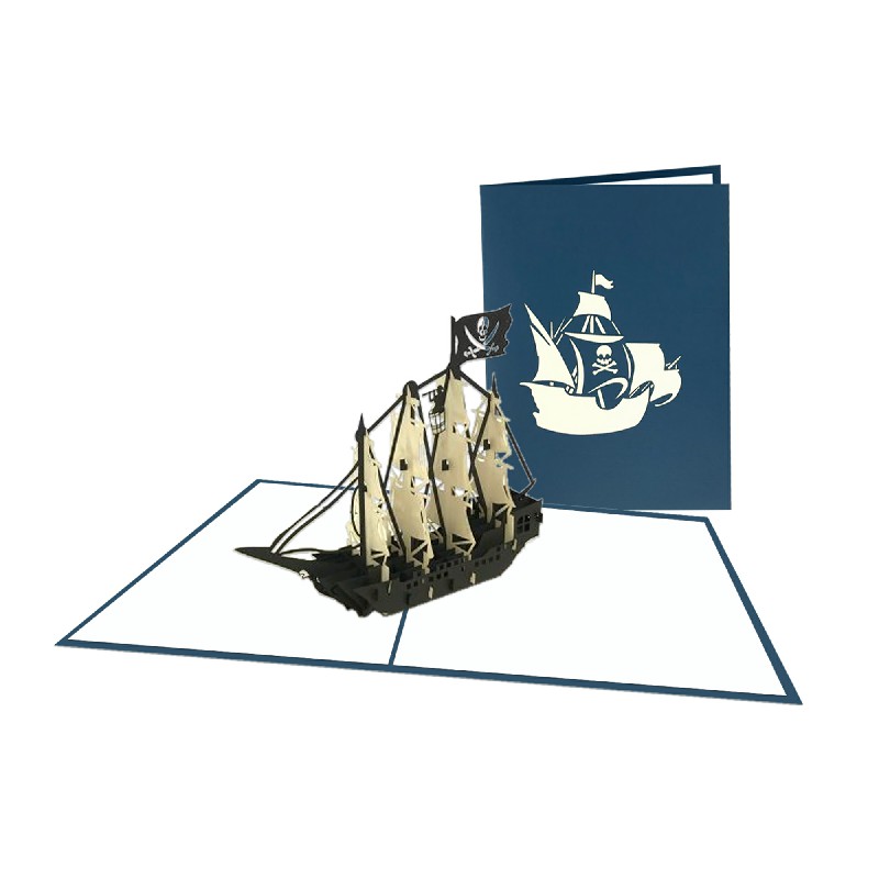 Pirate ship Card– Transport 3D Popup Card