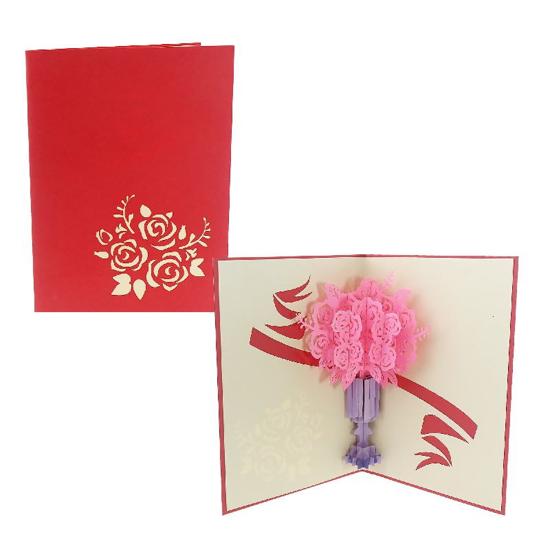 Red Rose Card – Flower 3D Popup Card