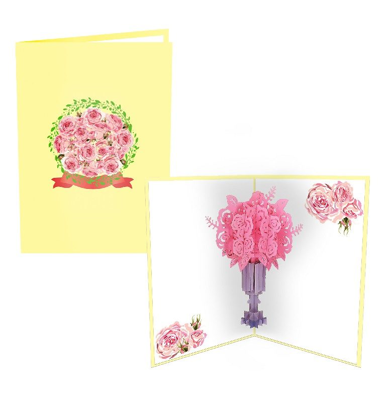Red Rose Card – Flower 3D Popup Card flower popup card