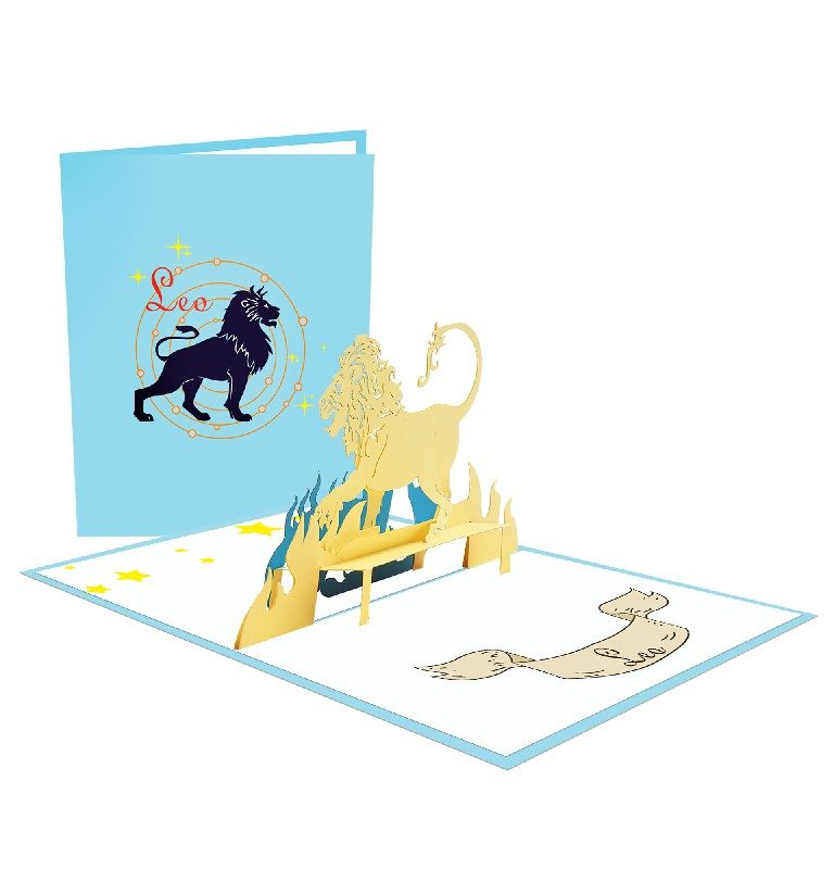 Lion Card – Animal 3D Popup Card Lion 3D Card - Zodiac 3D Card