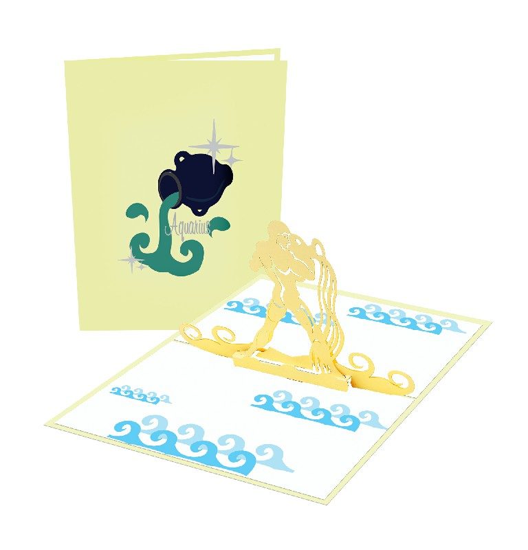 Aquarius Card - Zodiac 3D Popup Card