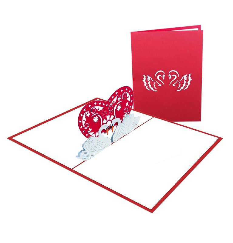 Couple Swans Card – Love 3D Popup Card