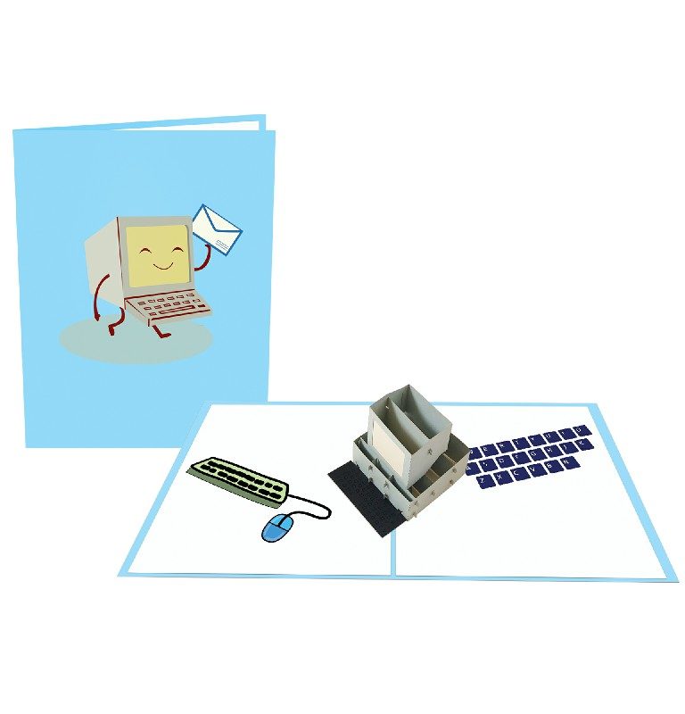 Computer Card– Birthday 3D Popup Card