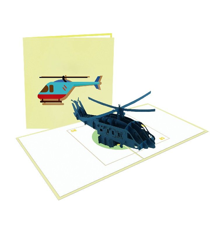 Black Helicopter Card – Transport 3D Card