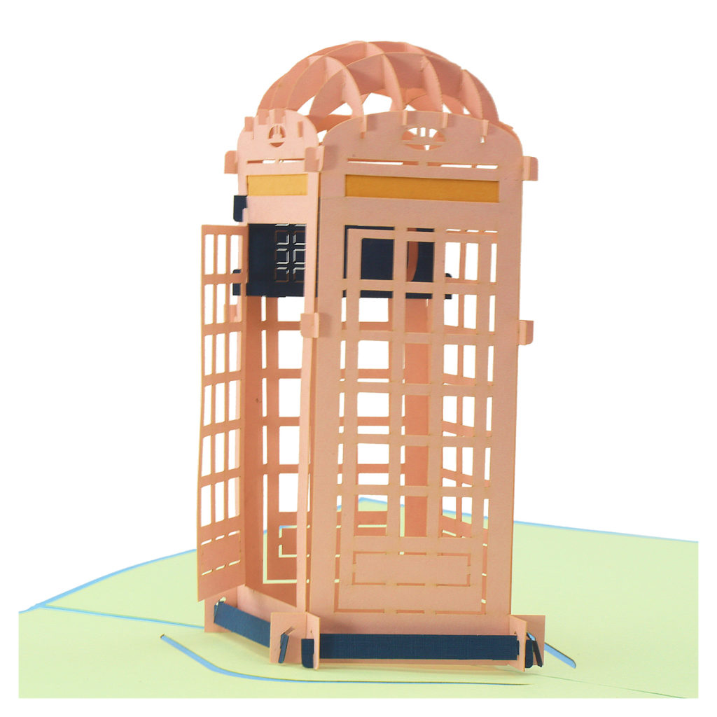 London Card – Building 3D Popup Card Telephone Booth Card – Building 3D Card