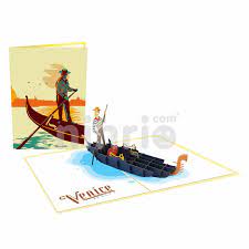 Venice Gondola Card– Transport 3D Popup Card