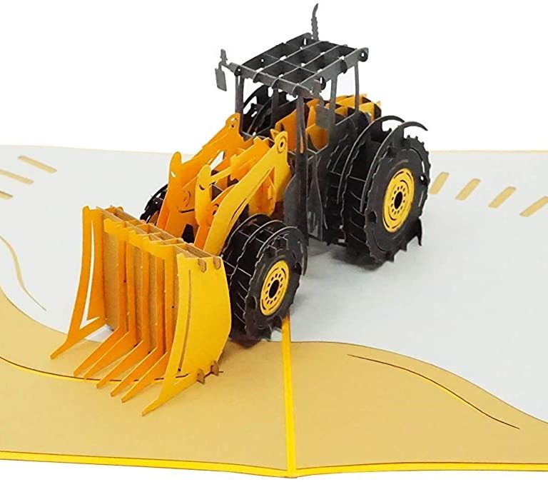 Bulldozer Card – Transport 3D Popup Card